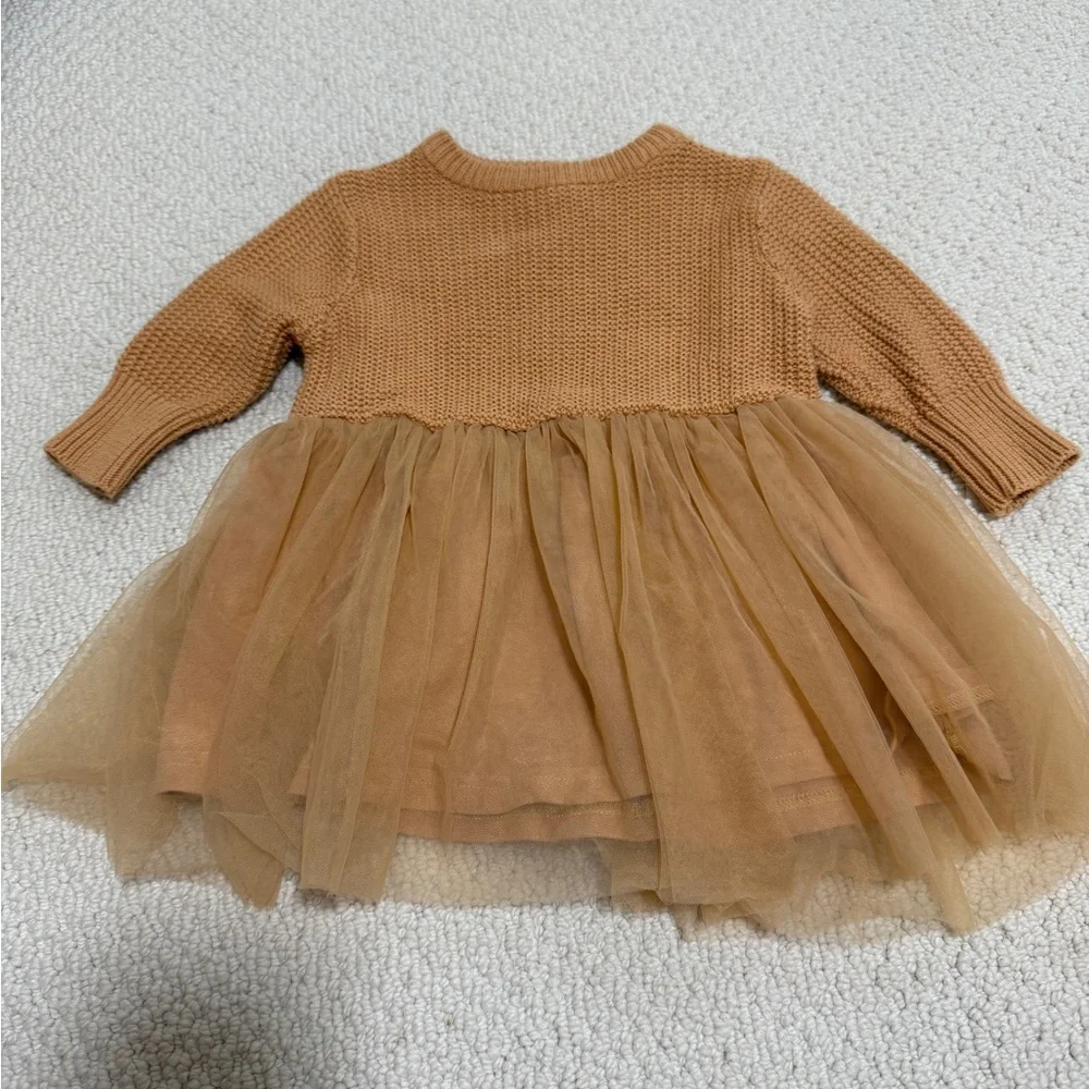 Raised by Water Girls' Tulle Knit Dress - Caramel